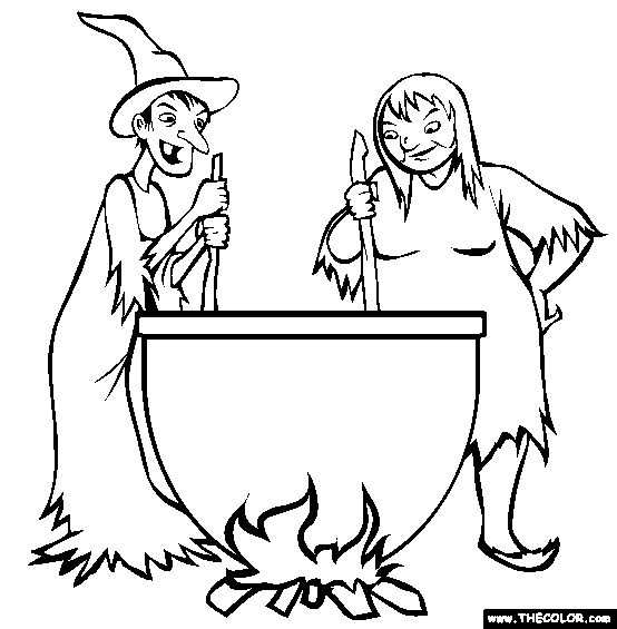 Witches Brew Cauldron Coloring Page